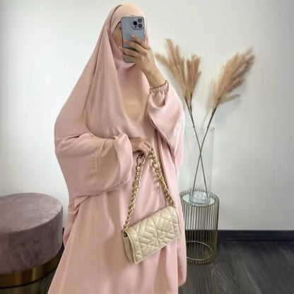 Flowing Jilbab Set with Long Hijab & Skirt