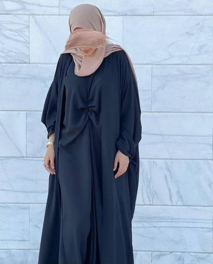 3 Piece Open Abaya Matching Set