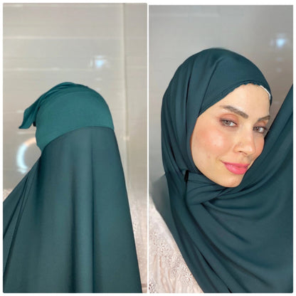 Chiffon instant Hijab with attached cap