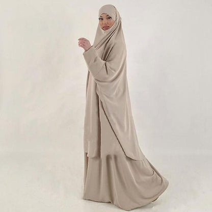 Flowing Jilbab Set with Long Hijab & Skirt