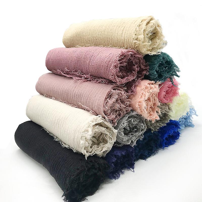 Bubble Plain Cotton Scarf,