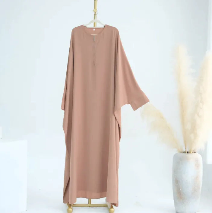 2 Pieces Set  Prayer Dress Jilbab Abaya Dress With Khimar