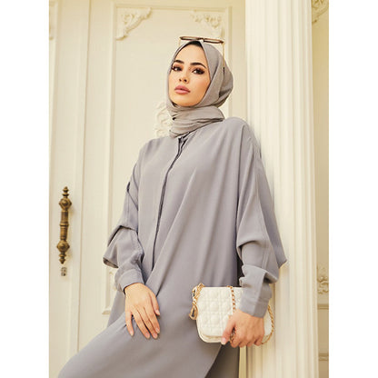 Fashion Single Breasted Muslim Dresses