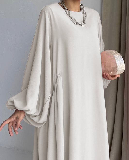 AAAADONE Solid Color Simple Abaya Dress