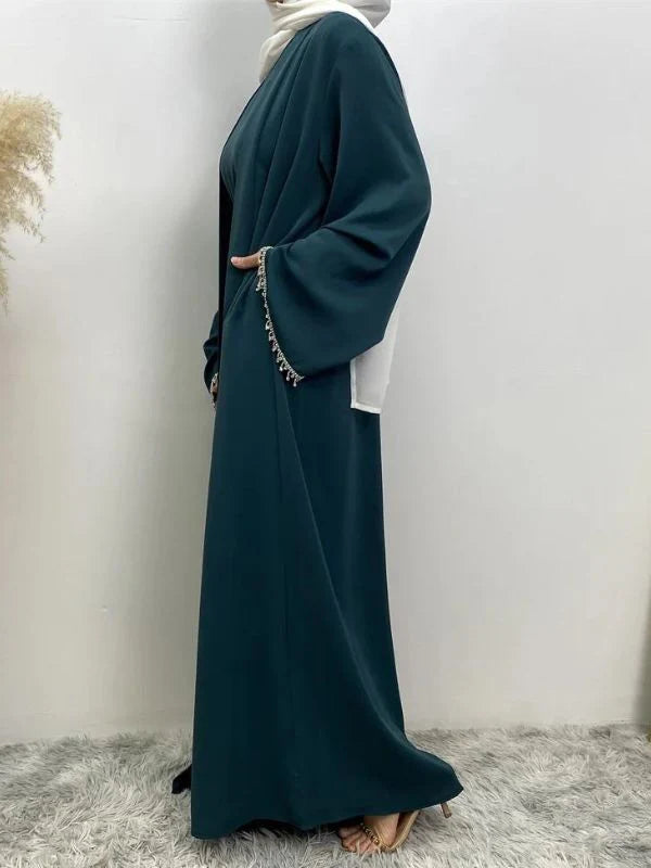 Abaya Set with rhinestone and Inner Dress