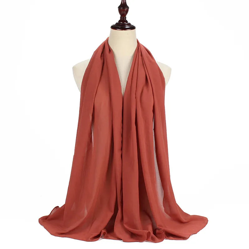 Pearl chiffon scarf solid color shawl