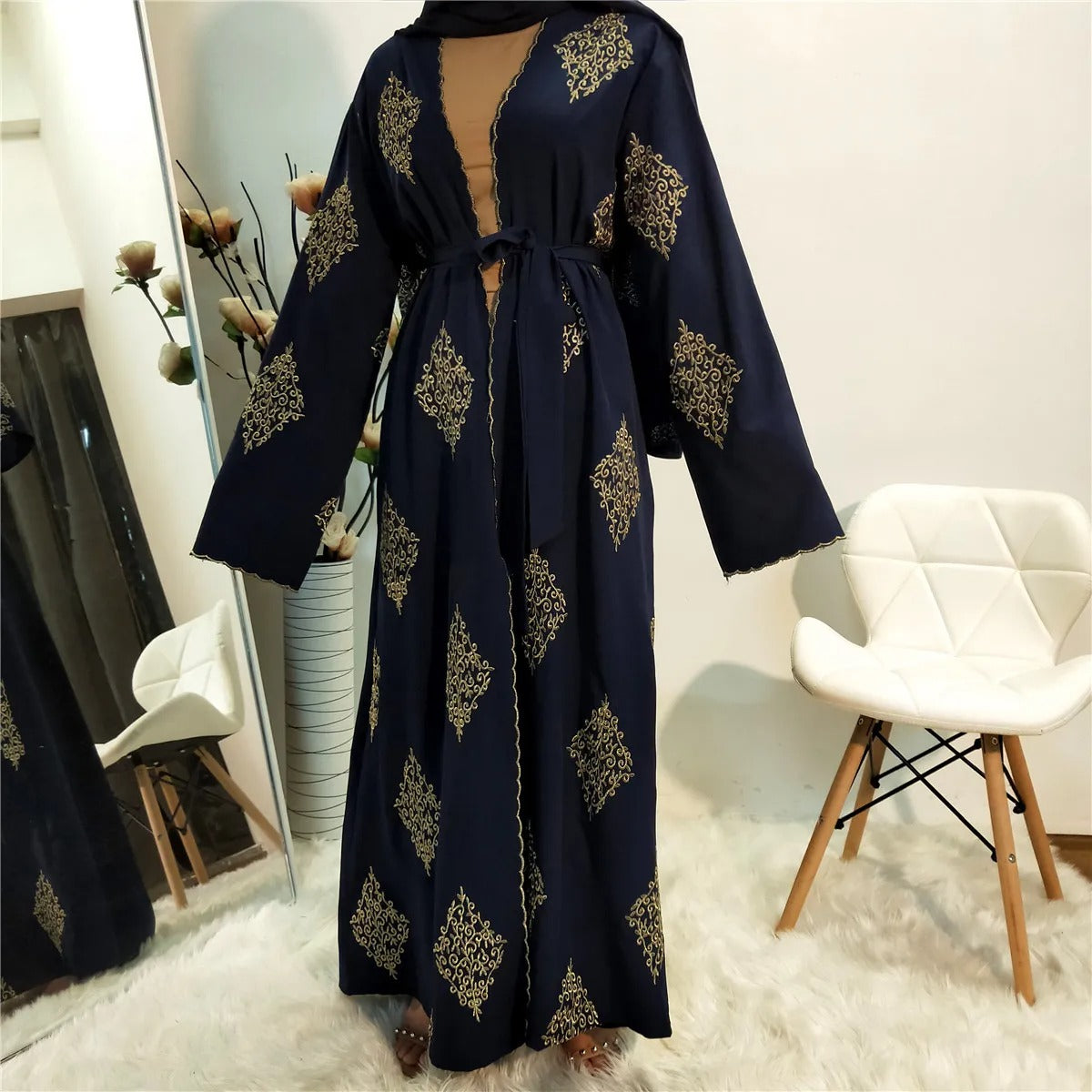 Embroidered Cardigan Robe