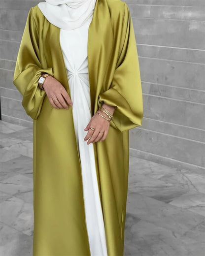 Satin Open Abaya Kimono