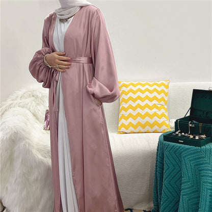 Satin Open Abaya Kimono