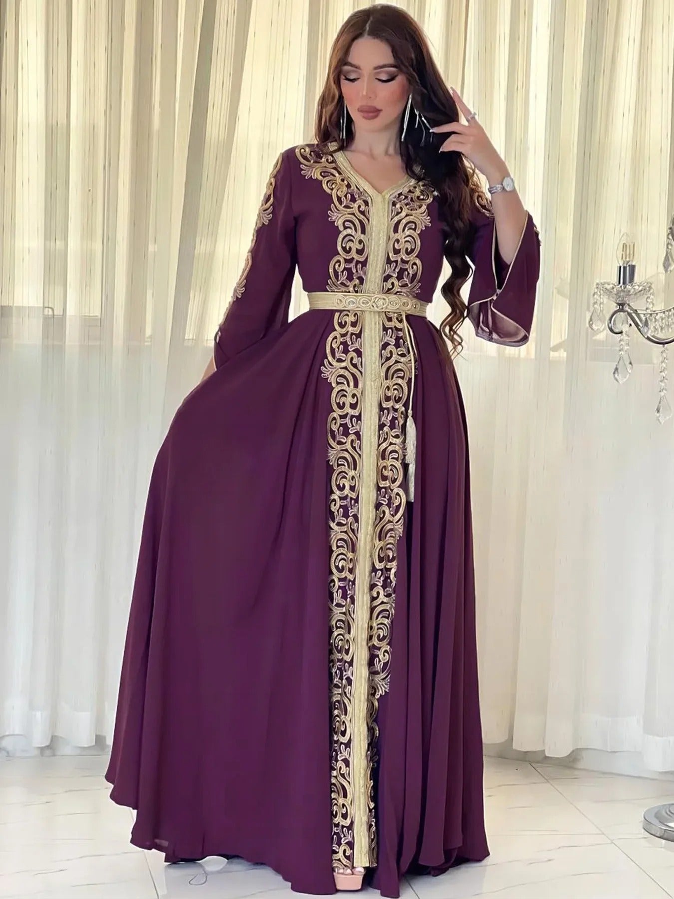 Party Wear Kaftan Dress with Intricate Work