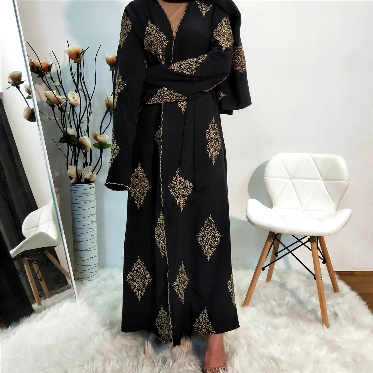 Embroidered Cardigan Robe