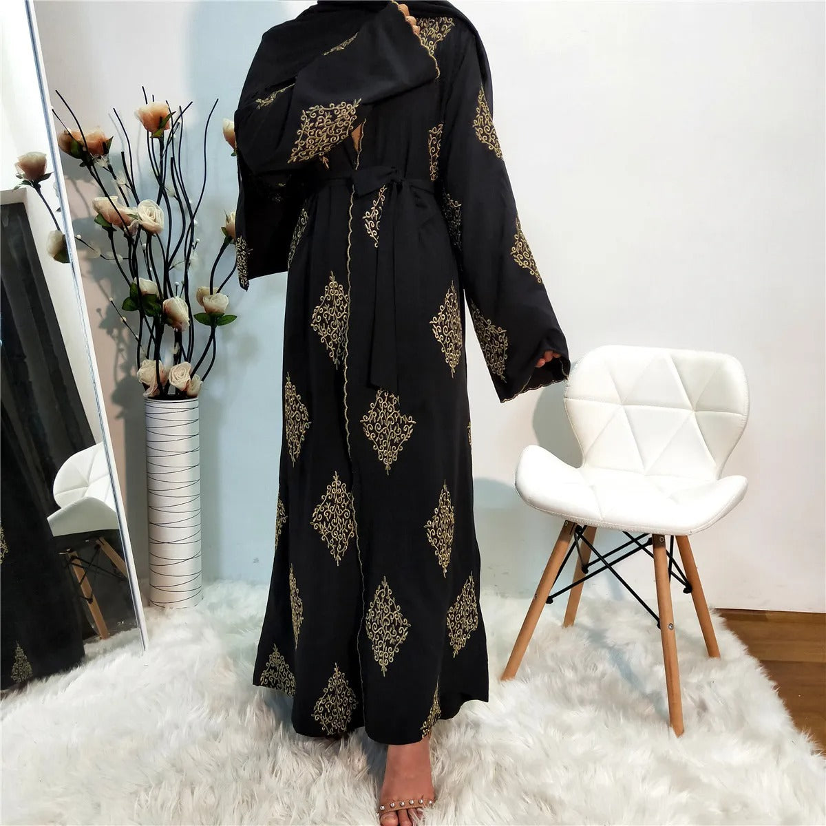 Embroidered Cardigan Robe