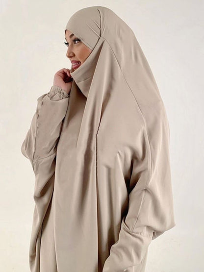 Flowing Jilbab Set with Long Hijab & Skirt