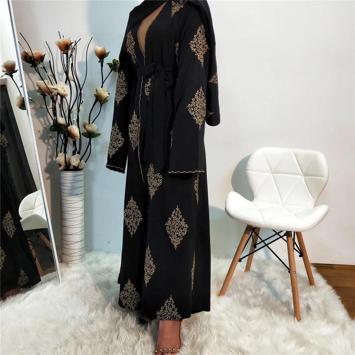 Embroidered Cardigan Robe