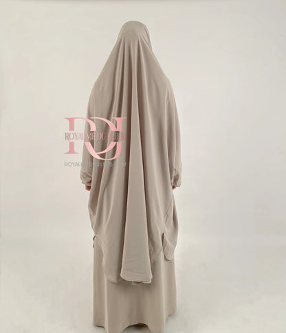 Women's 2-Piece Jilbab Set: Muslim Prayer Garment with Long Khimar and Niqab - Ramadan Abaya Dress