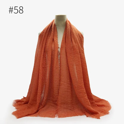 Bubble Plain Cotton Scarf,