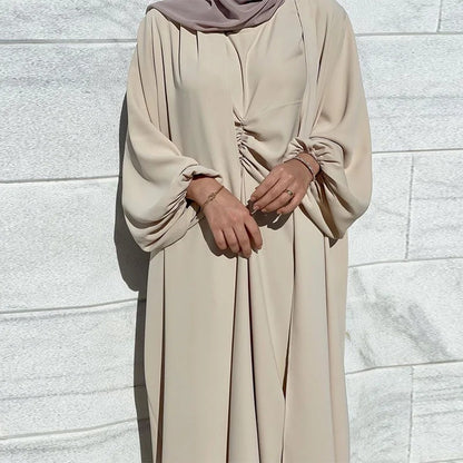 3 Piece Open Abaya Matching Set