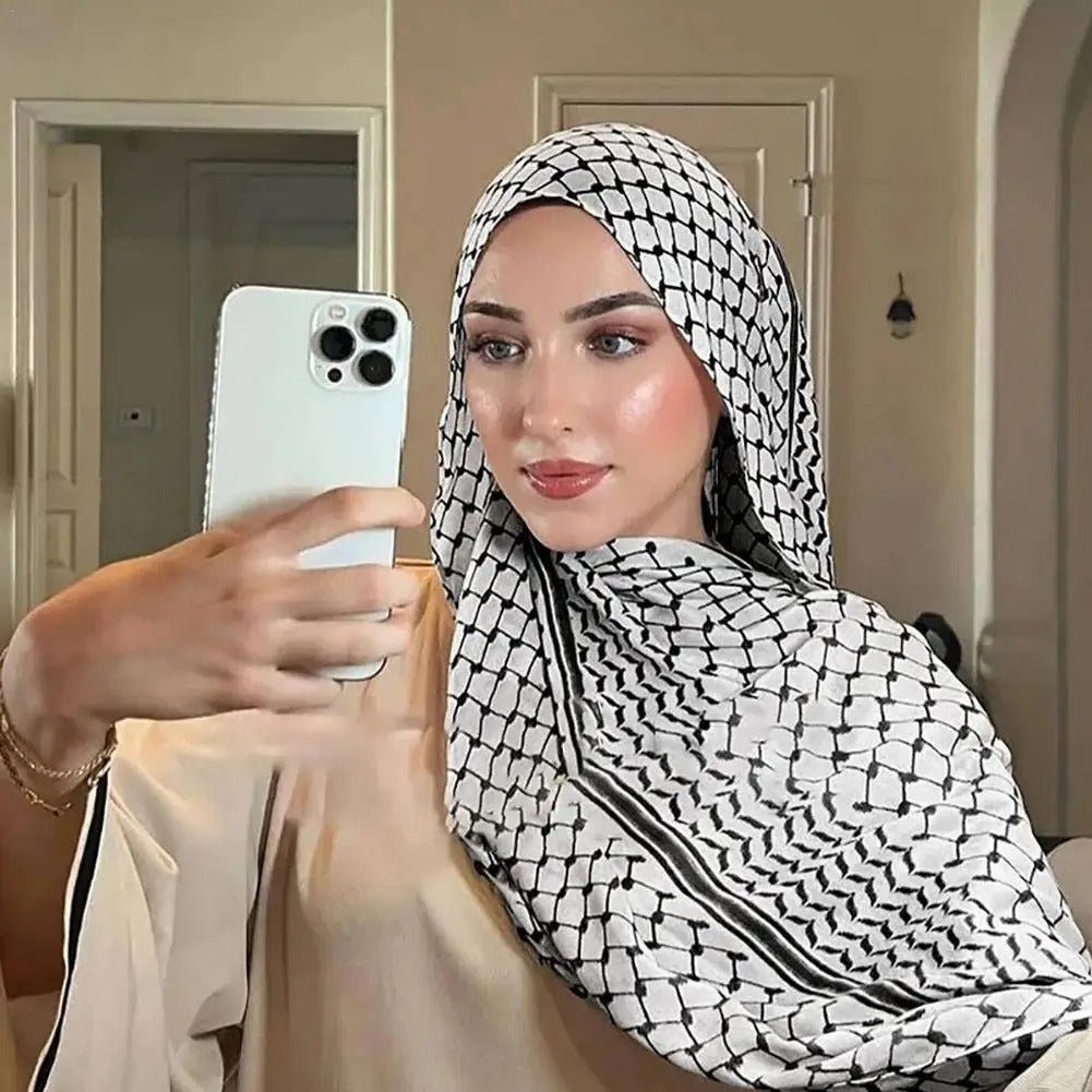 Kaffiyeh Scarf Plaid Print Hijab