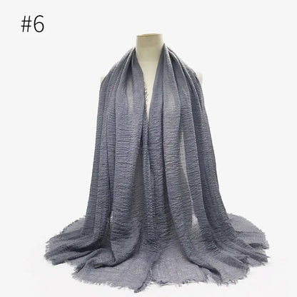 Bubble Plain Cotton Scarf,