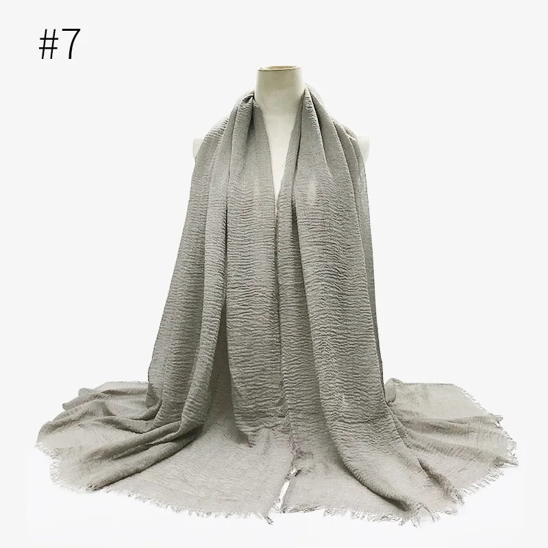 Bubble Plain Cotton Scarf,