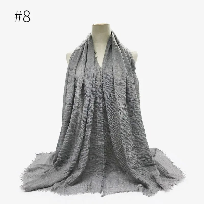 Bubble Plain Cotton Scarf,