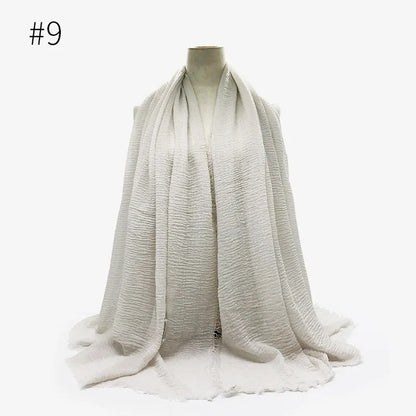 Bubble Plain Cotton Scarf,