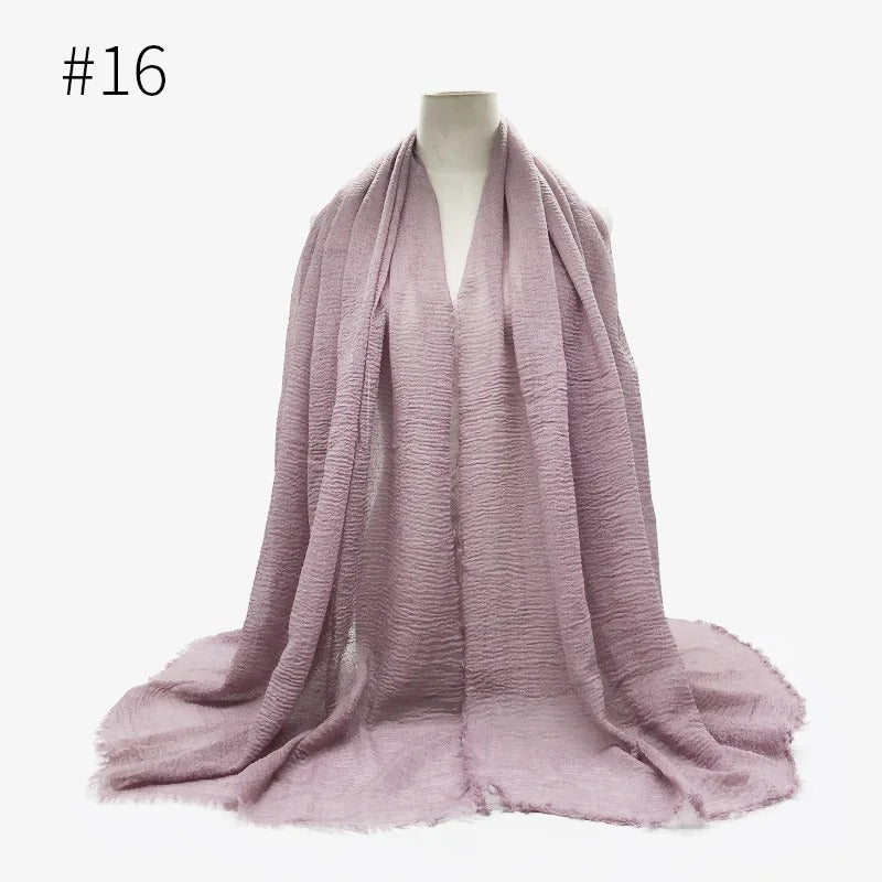 Bubble Plain Cotton Scarf,