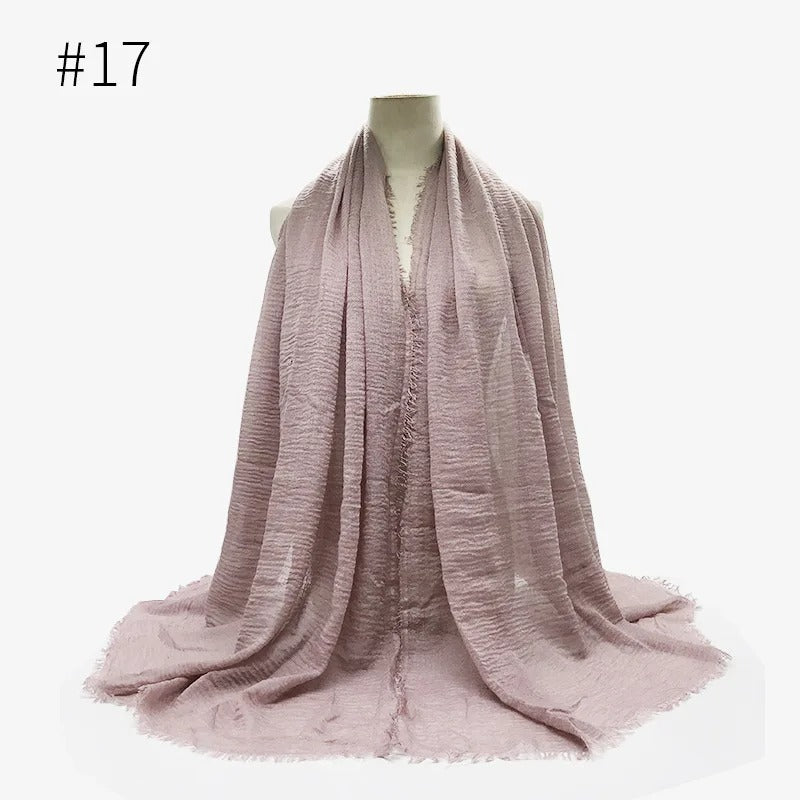 Bubble Plain Cotton Scarf,