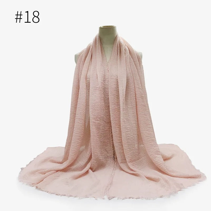 Bubble Plain Cotton Scarf,