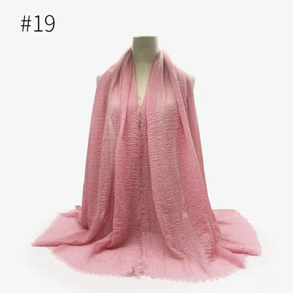 Bubble Plain Cotton Scarf,