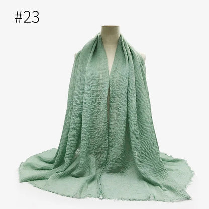 Bubble Plain Cotton Scarf,