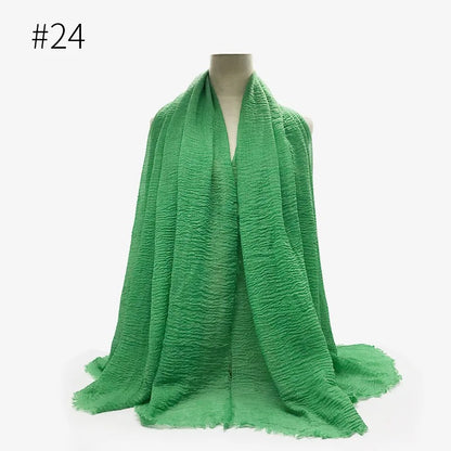 Bubble Plain Cotton Scarf,