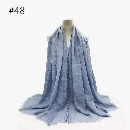 Bubble Plain Cotton Scarf,