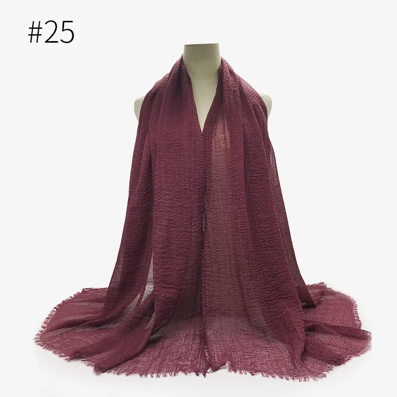 Bubble Plain Cotton Scarf,