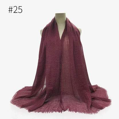 Bubble Plain Cotton Scarf,