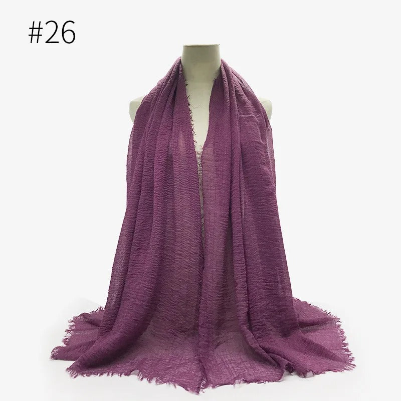 Bubble Plain Cotton Scarf,