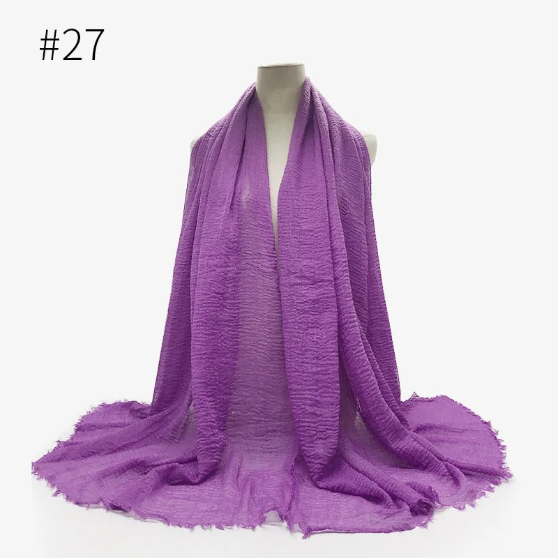 Bubble Plain Cotton Scarf,