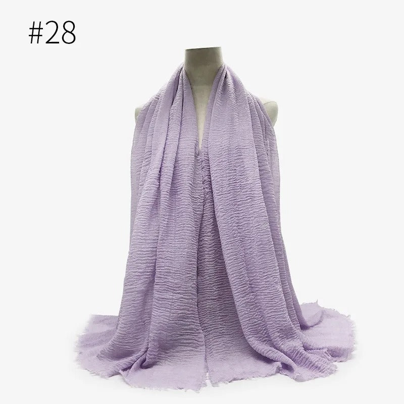 Bubble Plain Cotton Scarf,