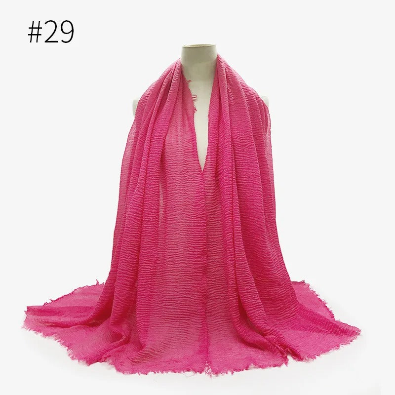 Bubble Plain Cotton Scarf,