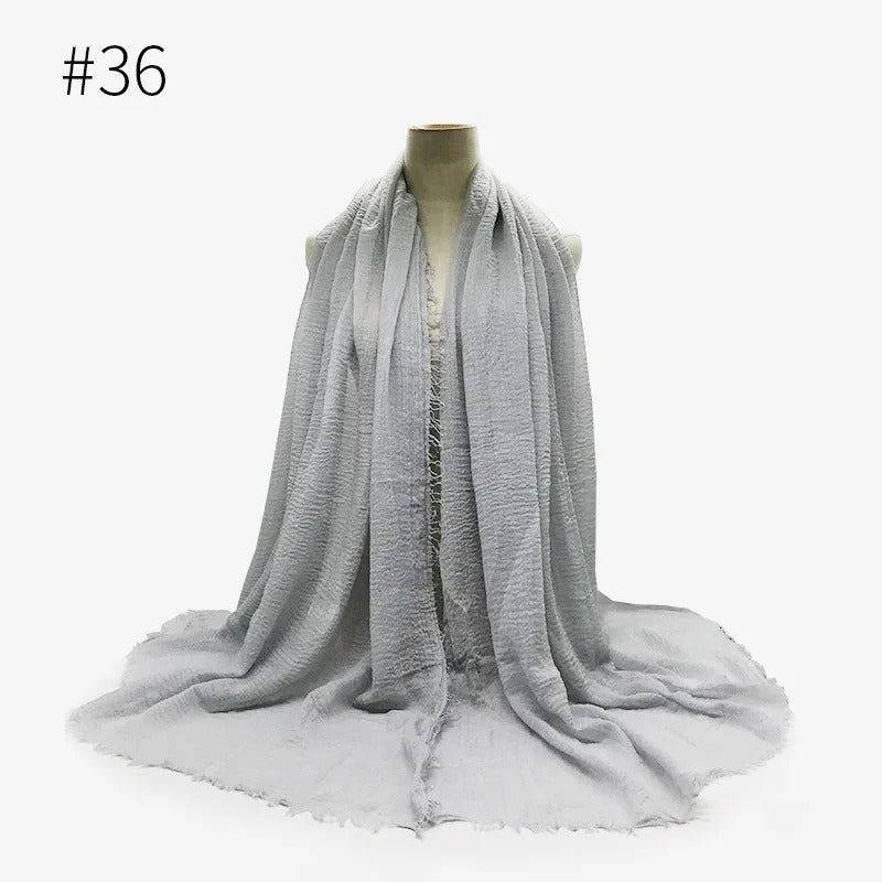 Bubble Plain Cotton Scarf,