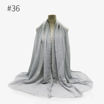 Bubble Plain Cotton Scarf,