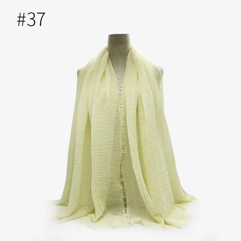 Bubble Plain Cotton Scarf,