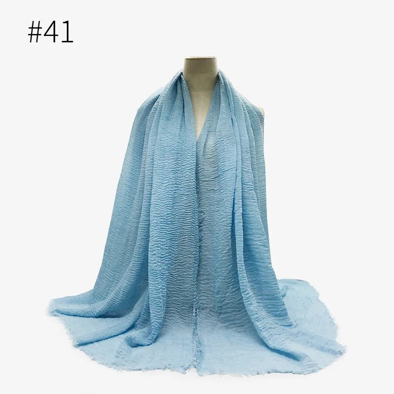 Bubble Plain Cotton Scarf,