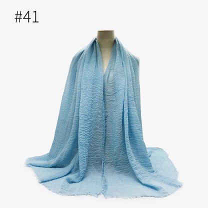 Bubble Plain Cotton Scarf,