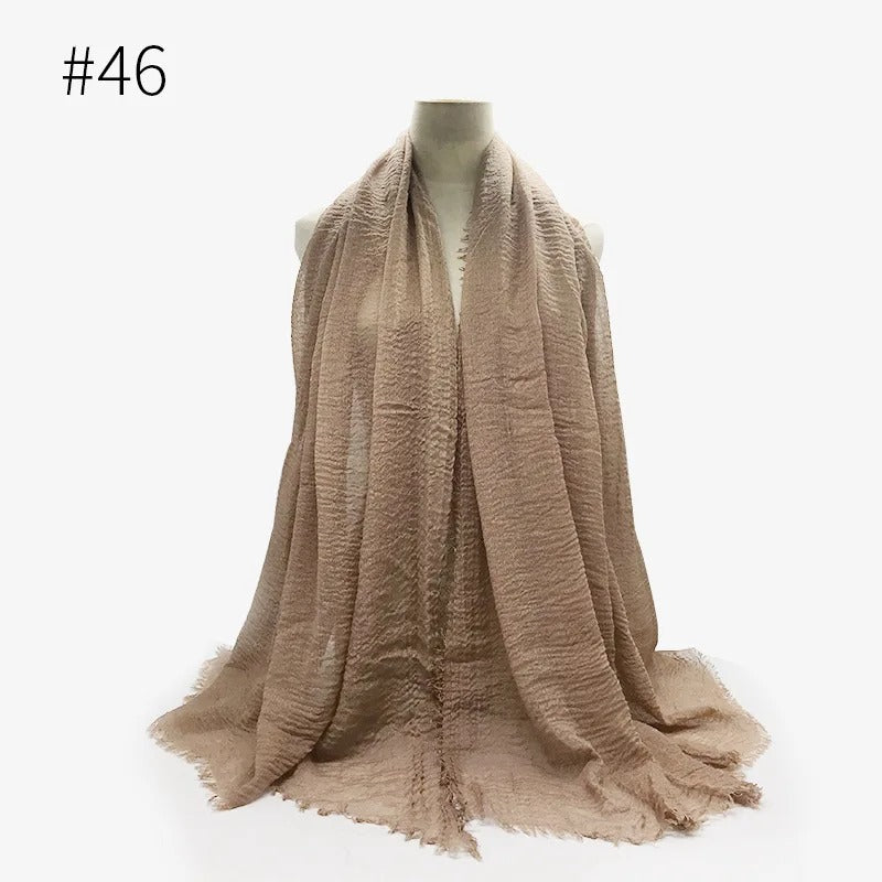 Bubble Plain Cotton Scarf,