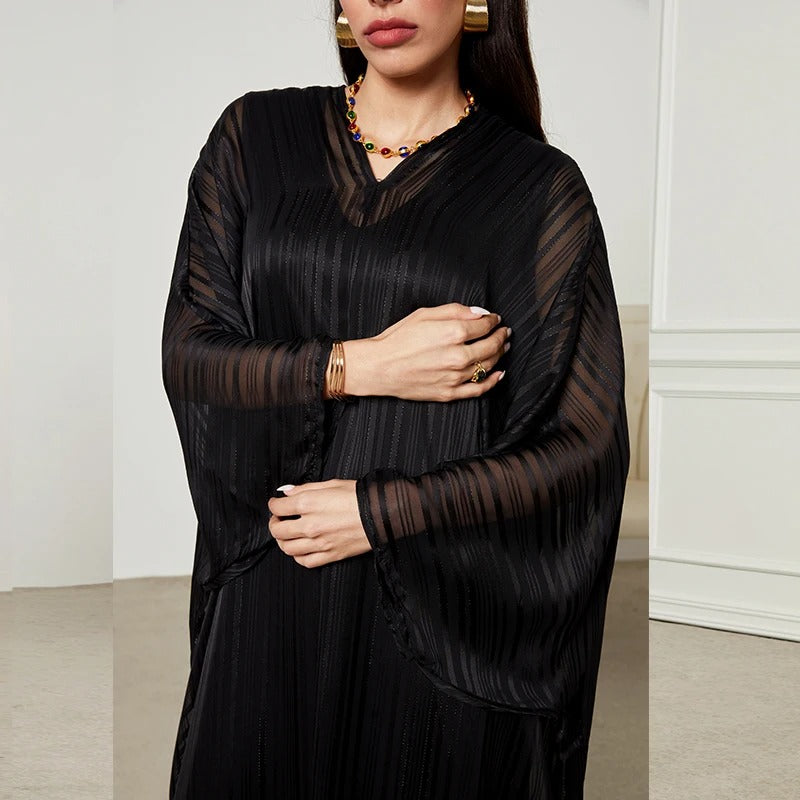 Black Abaya with Batwing Sleeves