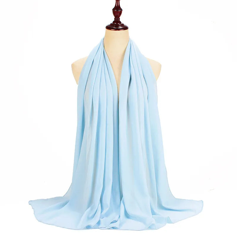 Pearl chiffon scarf solid color shawl