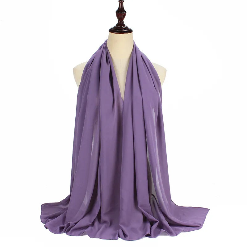 Pearl chiffon scarf solid color shawl